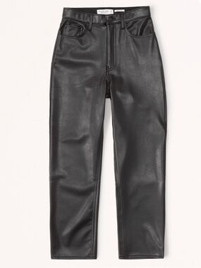 Abercrombie & Fitch Vegan Leather Ankle Straight Ultra High Rise Pant 12 Long